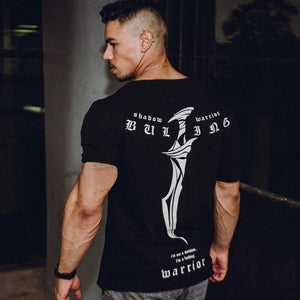 Men Fitness T-shirt Short Sleeve Cotton T Shirt Muscle Man Summer Casual Fashion Creativity Print Tee Tops High Street Clothing