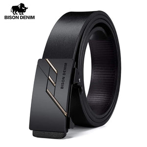 Men Genuine Leather Belt Automatic Alloy Buckle Belt Classic Fashion Luxury Cow Genuine Leather Belt For Men N71581