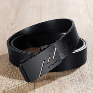 Men Genuine Leather Belt Automatic Alloy Buckle Belt Classic Fashion Luxury Cow Genuine Leather Belt For Men N71581