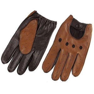 Planet Gates Men Genuine Leather Gloves Wrist Breathable Solid Sheepskin Driving Glove Free Shipping