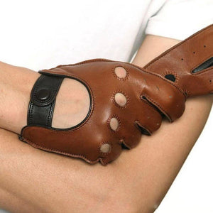 Planet Gates Men Genuine Leather Gloves Wrist Breathable Solid Sheepskin Driving Glove Free Shipping