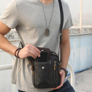 Planet Gates Men Genuine Leather Messenger Crossbody Bag Casual Fashion Male Sling Bag Business Handbag Shoulder Famous Brand