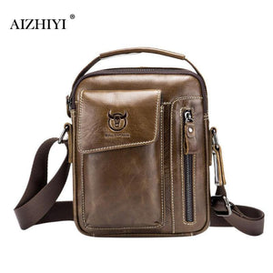 Planet Gates Men Genuine Leather Messenger Crossbody Bag Casual Fashion Male Sling Bag Business Handbag Shoulder Famous Brand