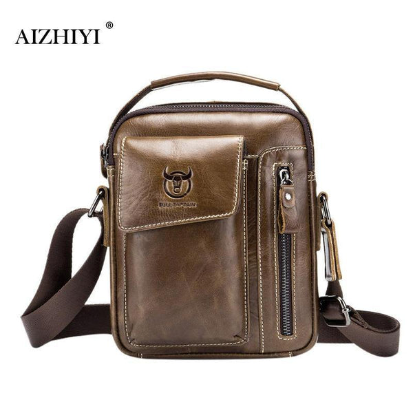 Planet Gates Men Genuine Leather Messenger Crossbody Bag Casual Fashion Male Sling Bag Business Handbag Shoulder Famous Brand