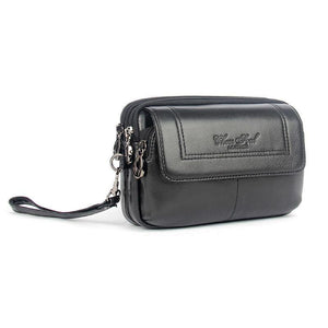 Planet Gates Men  Genuine Leather Waist Bag Clutch wallet Bag Purse Cell/Mobile Phone Case Bag Fashion Trend Fanny Wrist Hand Bags