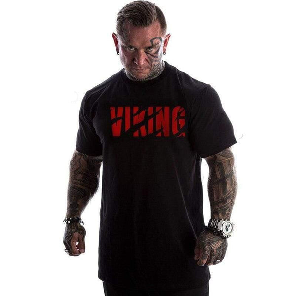 Men Gym Fitness Bodybuilding T-shirt Short Sleeve Printed Cotton T Shirt Casual Fashion Black Tee Tops Crossfit  Brand Clothing