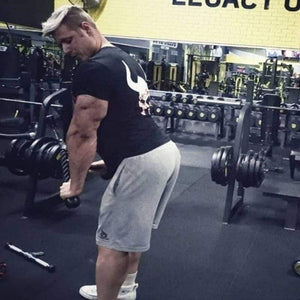 Men Gym Fitness Bodybuilding T-shirt Short Sleeve Printed Cotton T Shirt Casual Fashion Black Tee Tops Crossfit  Brand Clothing