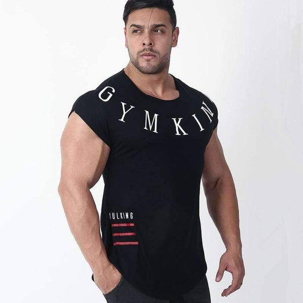 Men Gym T-shirt Fitness Bodybuilding Short Sleeve Cotton T Shirt Muscle Man Summer Casual Fashion Print Slim Tee Tops Clothing