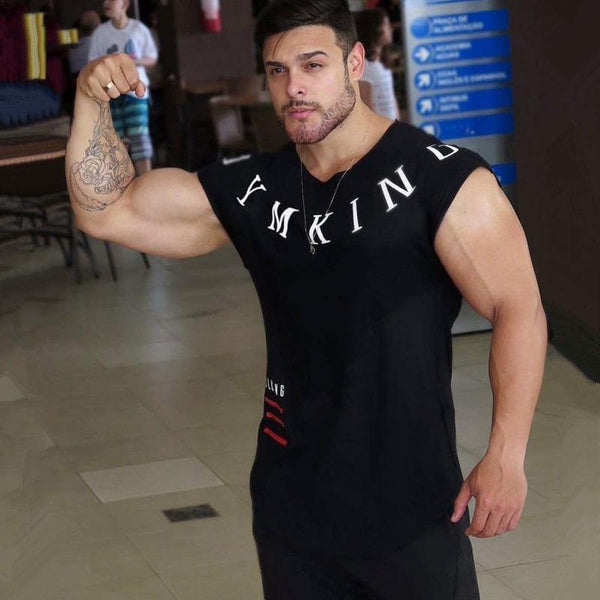 Men Gym T-shirt Fitness Bodybuilding Short Sleeve Cotton T Shirt Muscle Man Summer Casual Fashion Print Slim Tee Tops Clothing