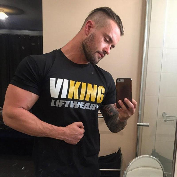 Men Gyms Fitness Bodybuilding T-shirt Short sleeve Printed Cotton t shirt Casual Fashion Black Tee Tops Brand Clothing