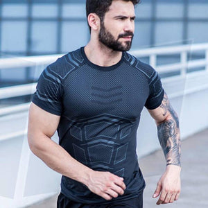 Men Gyms Fitness T-shirt Compression Skinny Bodybuilding T Shirt Muscle Худи Male Summer Casual Workout Tee Tops Brand Clothing