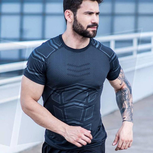 Men Gyms Fitness T-shirt Compression Skinny Bodybuilding T Shirt Muscle Худи Male Summer Casual Workout Tee Tops Brand Clothing
