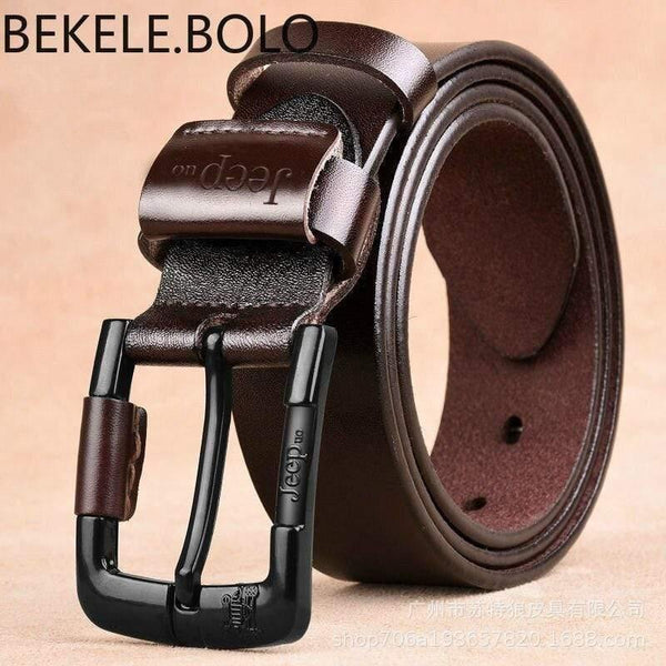 Men High Quality Genuine Leather Belt Luxury Brand Designer Belts Men  Fashion Strap Jeans Classic Black Pin Buckle Belt