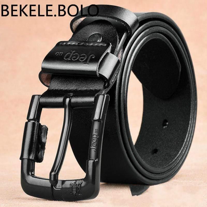 Men High Quality Genuine Leather Belt Luxury Brand Designer Belts Men  Fashion Strap Jeans Classic Black Pin Buckle Belt