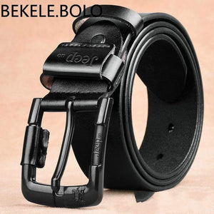 Men High Quality Genuine Leather Belt Luxury Brand Designer Belts Men  Fashion Strap Jeans Classic Black Pin Buckle Belt