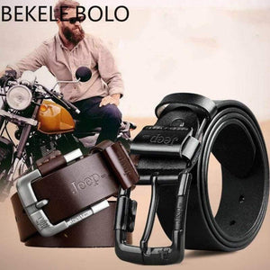 Men High Quality Genuine Leather Belt Luxury Brand Designer Belts Men  Fashion Strap Jeans Classic Black Pin Buckle Belt
