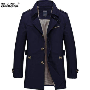 Planet Gates Men Jacket Coat Long Section Fashion Trench Coat New Autumn Brand Casual Fit Overcoat Jacket