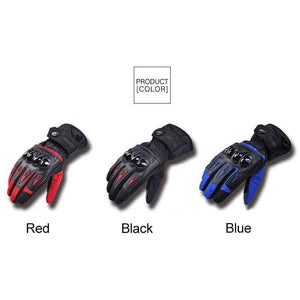 Planet Gates Men Leather Skiing Gloves Touch Screen Warm Thick Ski Gloves Outdoor Waterproof Motorcycle Riding Snow Snowboard Glove