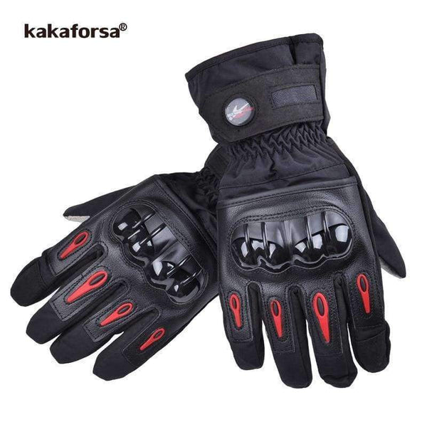 Planet Gates Men Leather Skiing Gloves Touch Screen Warm Thick Ski Gloves Outdoor Waterproof Motorcycle Riding Snow Snowboard Glove