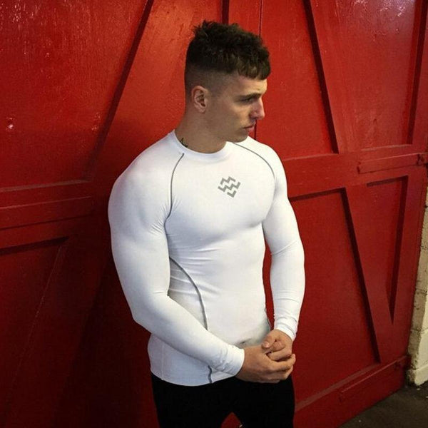 Men Long Sleeve Compression T-shirt Gyms Fitness Bodybuilding Skinny T Shirt Male Jogger Workout Tee Tops Man Crossfit Clothing
