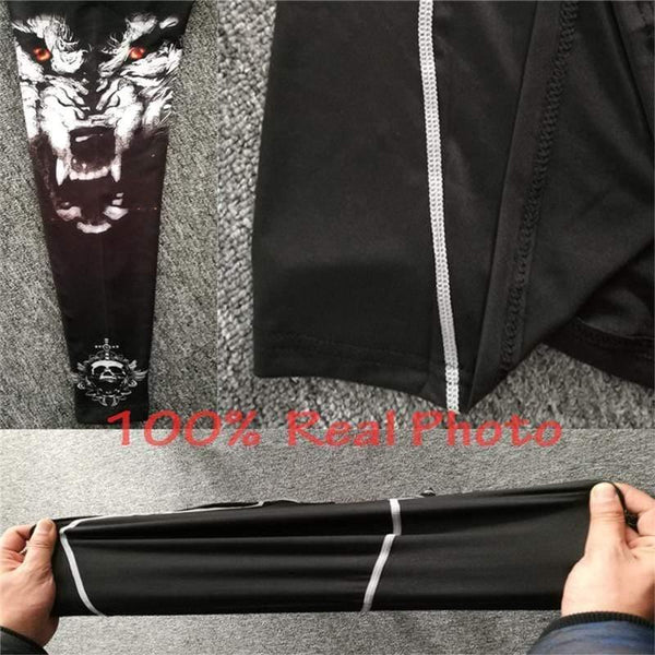 Men Long Sleeve T-shirt Compression Elasticity Polyester Skinny Print T Shirt Male Gyms Fitness Workout Jogger Tee Tops Clothing