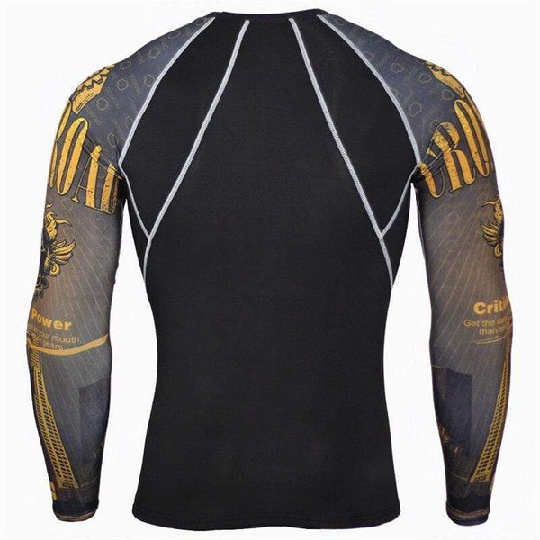 Men Long Sleeve T-shirt Man Compression Polyester Skinny Skull Print T Shirt Male Gyms Fitness Workout Jogger Tees Tops Clothing