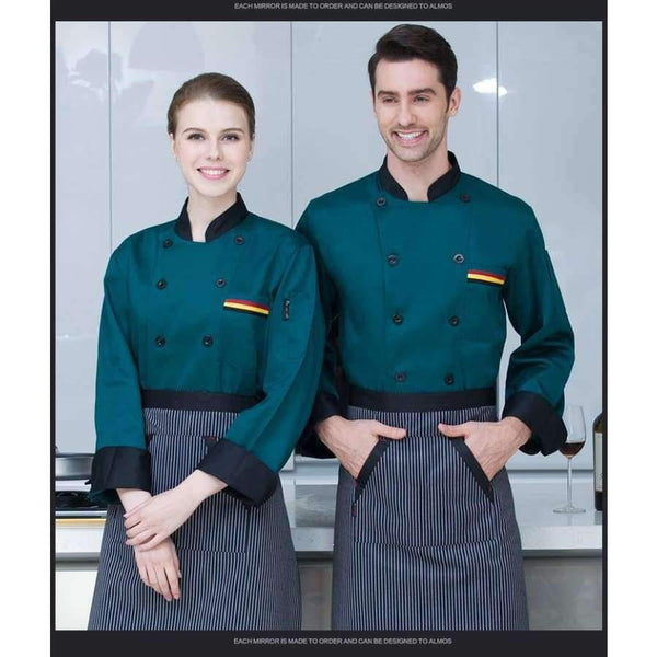 Planet Gates Men Long-sleeved Chef Jacket Hotel Service Working Wear Restaurant Kitchen Work Tooling Chef Uniform Cooking Clothes Women 89