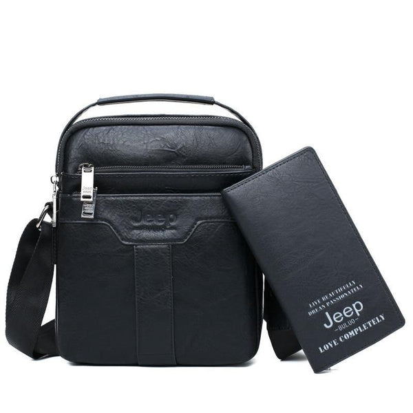 Planet Gates Men Messenger Bags 2pce set Crossbody Business Casual Handbag Male Spliter Leather Shoulder Bag Large Capacity