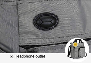 Planet Gates Men Multifunctional Shoulder Messenger Bag with Headphone Hole Waterproof Nylon Travel Handbag Large Capacity Storage Bags XA11C