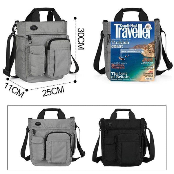 Planet Gates Men Multifunctional Shoulder Messenger Bag with Headphone Hole Waterproof Nylon Travel Handbag Large Capacity Storage Bags XA11C