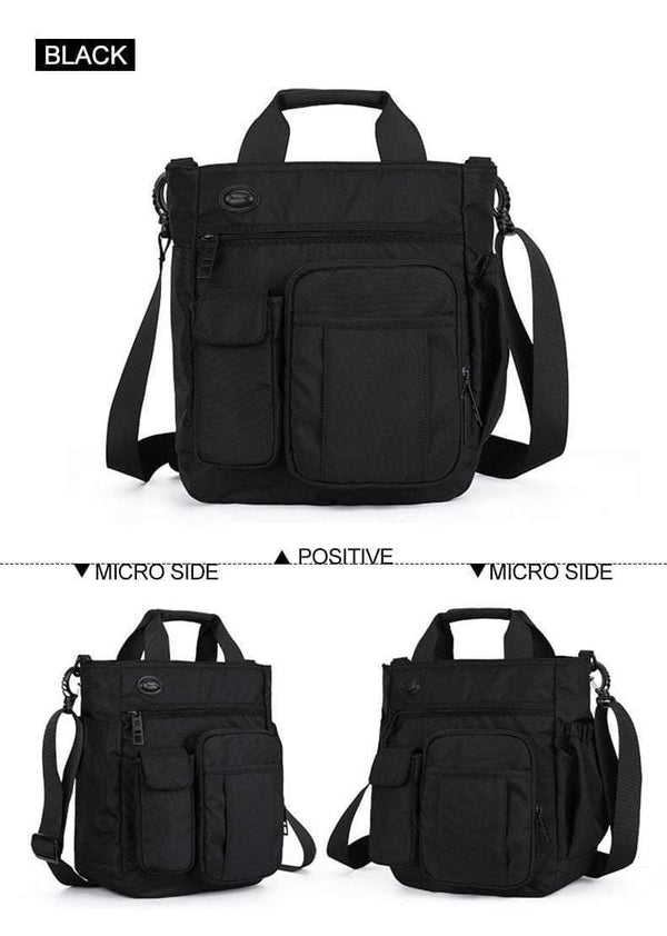 Planet Gates Men Multifunctional Shoulder Messenger Bag with Headphone Hole Waterproof Nylon Travel Handbag Large Capacity Storage Bags XA11C