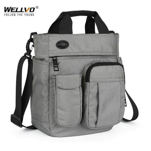 Planet Gates Men Multifunctional Shoulder Messenger Bag with Headphone Hole Waterproof Nylon Travel Handbag Large Capacity Storage Bags XA11C
