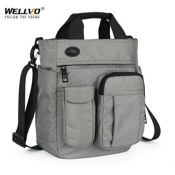 Planet Gates Men Multifunctional Shoulder Messenger Bag with Headphone Hole Waterproof Nylon Travel Handbag Large Capacity Storage Bags XA11C