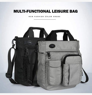 Planet Gates Men Multifunctional Shoulder Messenger Bag with Headphone Hole Waterproof Nylon Travel Handbag Large Capacity Storage Bags XA11C