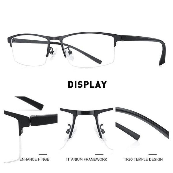 Planet Gates Men Optical Frames Eyeglasses Frames Rack Commercial Glasses Fashion Eyeglasses Frame Myopia Titanium Frame TR90 Legs