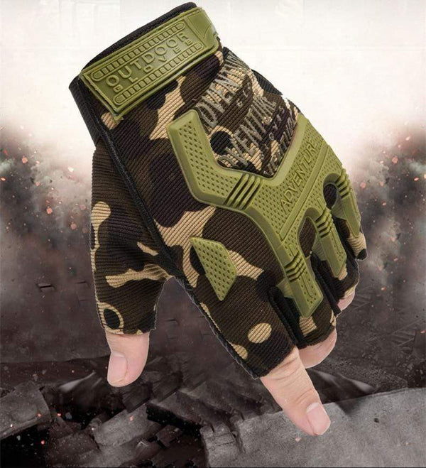 Planet Gates Men Outdoor Short Fingerless Gloves Soft Rubber Protective Pad Sports Army Military Tactical Airsoft Shooting Hunting