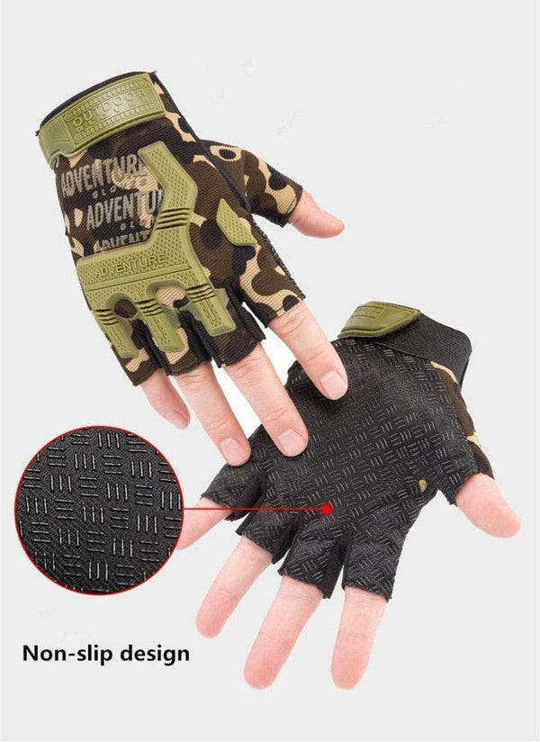 Planet Gates Men Outdoor Short Fingerless Gloves Soft Rubber Protective Pad Sports Army Military Tactical Airsoft Shooting Hunting