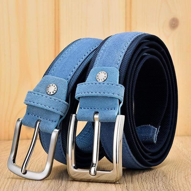 Men Oxford Fabric Suede Leather Belt High Quality Genuine Leather Luxury Pin Buckle For Men 3.5 Cm And 3.8 Cm Width