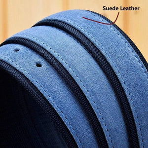 Men Oxford Fabric Suede Leather Belt High Quality Genuine Leather Luxury Pin Buckle For Men 3.5 Cm And 3.8 Cm Width