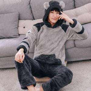 Planet Gates Men Pajamas / XL Men's Thicken Warm Pajama Sets Couples Winter Soft Flannel Pajama Cars Printing Long Sleep Lounge