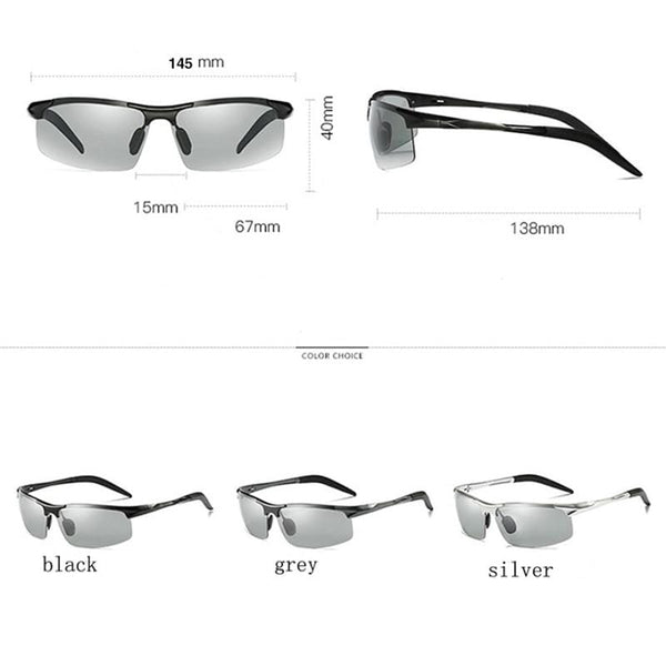 Planet Gates Men Photochromic Polarized Sunglasses Aluminum Frame UV400 Sun Glasses Male Eyewear Driving Goggles