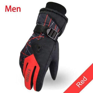 Planet Gates men red / Free Size Resistant riding Ski Gloves  Mountain Skiing Snowmobile Waterproof Snow Motorcycle Gloves Windproof Guanti moto