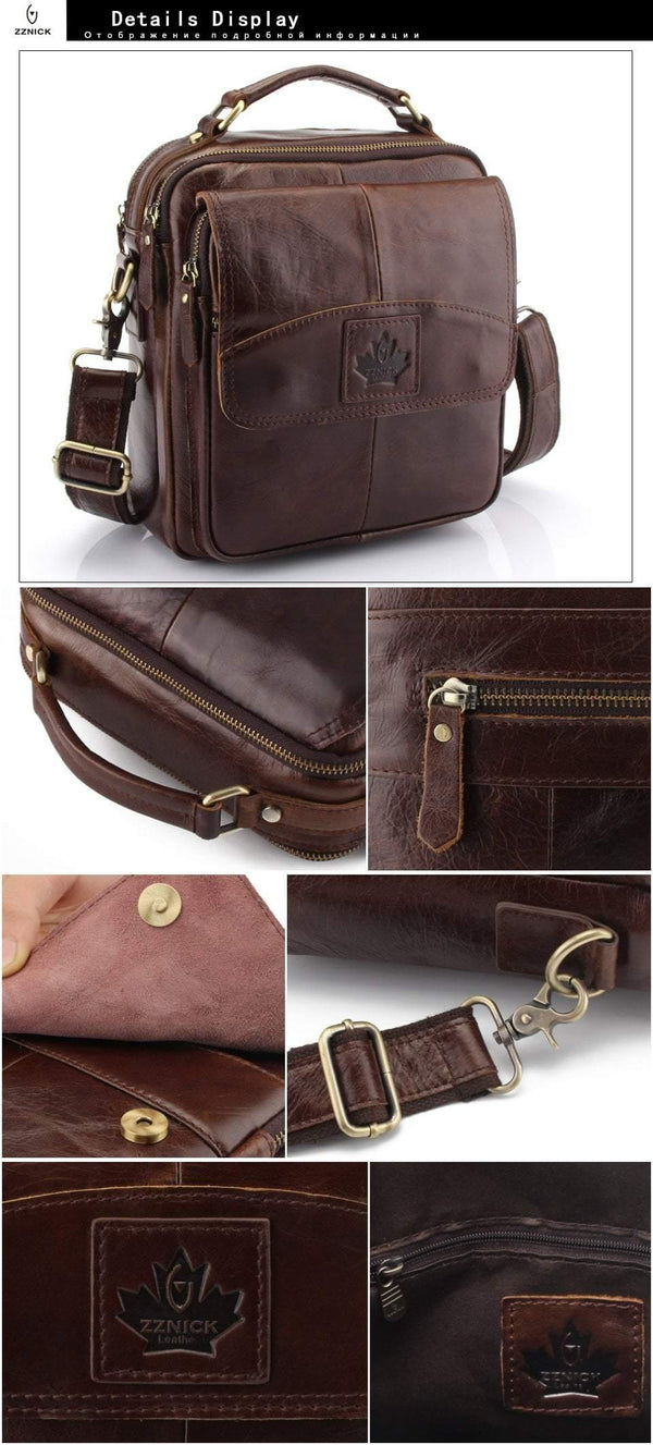 Planet Gates Men's 100% Genuine Cowhide Leather Shoulder Bag,Quality Men Messenger Bags Causal Crossbody Handbag For Men BrieFcase Bags