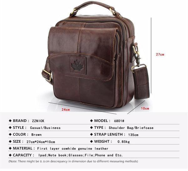 Planet Gates Men's 100% Genuine Cowhide Leather Shoulder Bag,Quality Men Messenger Bags Causal Crossbody Handbag For Men BrieFcase Bags