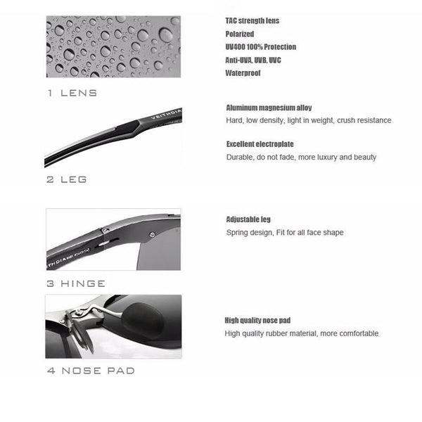 Planet Gates Men's Aluminum Magnesium Sun Glasses Polarized UV400 Sun Glasses oculos Male Eyewear Sunglasses For Men 6592