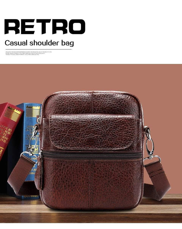 Planet Gates Men's Bag Genuine Leather Crossbody Bags for Men Small Messenger Bag Leather Casual Men's Shoulder Bags Male flap 8628