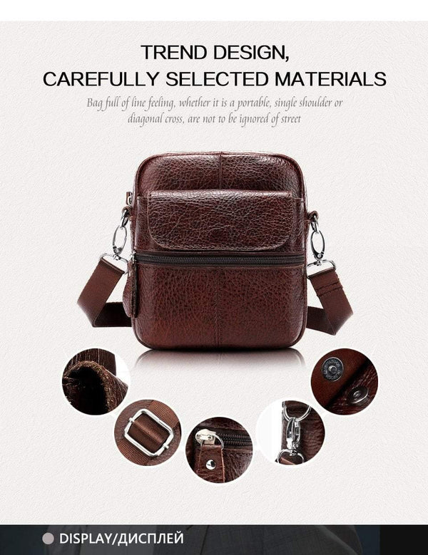 Planet Gates Men's Bag Genuine Leather Crossbody Bags for Men Small Messenger Bag Leather Casual Men's Shoulder Bags Male flap 8628