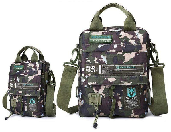 Planet Gates Men's Bag Messenger Bag Male Waterproof Nylon Camouflage Satchel Over the Shoulder Crossbody Bags Handbag Mini Briefcase XA99WC