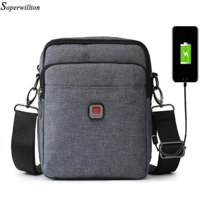 Planet Gates Men's Bag USB charging Shoulder Crossbody Bags Water-resistent Oxford Travel Bags Zipper Belt Bag Male #1042