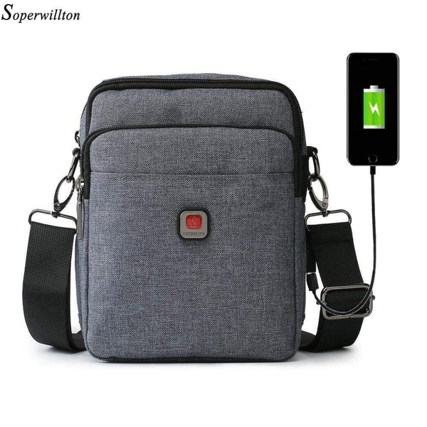 Planet Gates Men's Bag USB charging Shoulder Crossbody Bags Water-resistent Oxford Travel Bags Zipper Belt Bag Male #1042